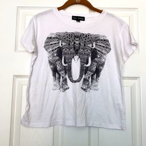Woman’s white Elephant print top